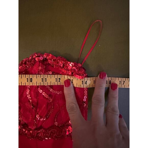 Vintage Jessica McClintock Gunne Sax red cocktail dress size 7 - Picture 9 of 10